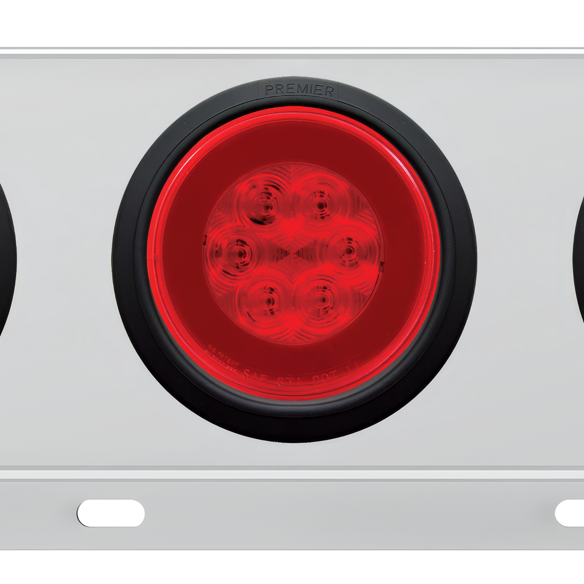 3-3/4" Bolt Pattern Deluxe SS Spring Loaded Bar W/6X 21 Red LED 4" GloLight -Red Lens (Pair)