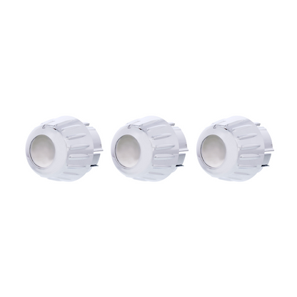 Chrome Outer A/C Control Knob Set For 2006+ Kenworth (Card of 3)