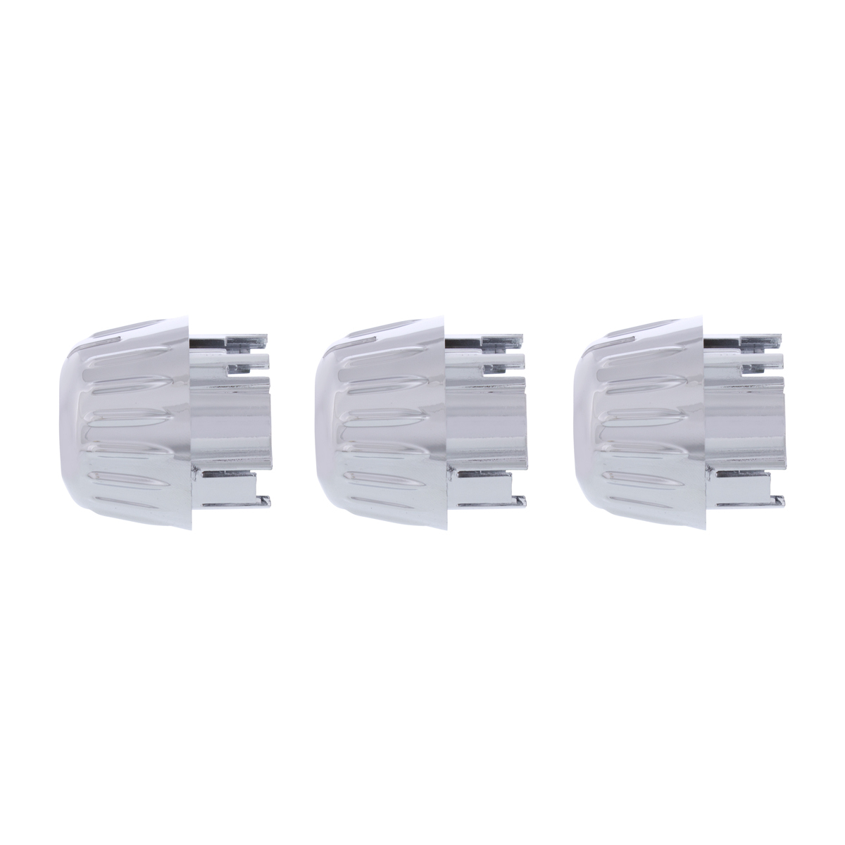 Chrome Outer A/C Control Knob Set For 2006+ Kenworth (Card of 3)