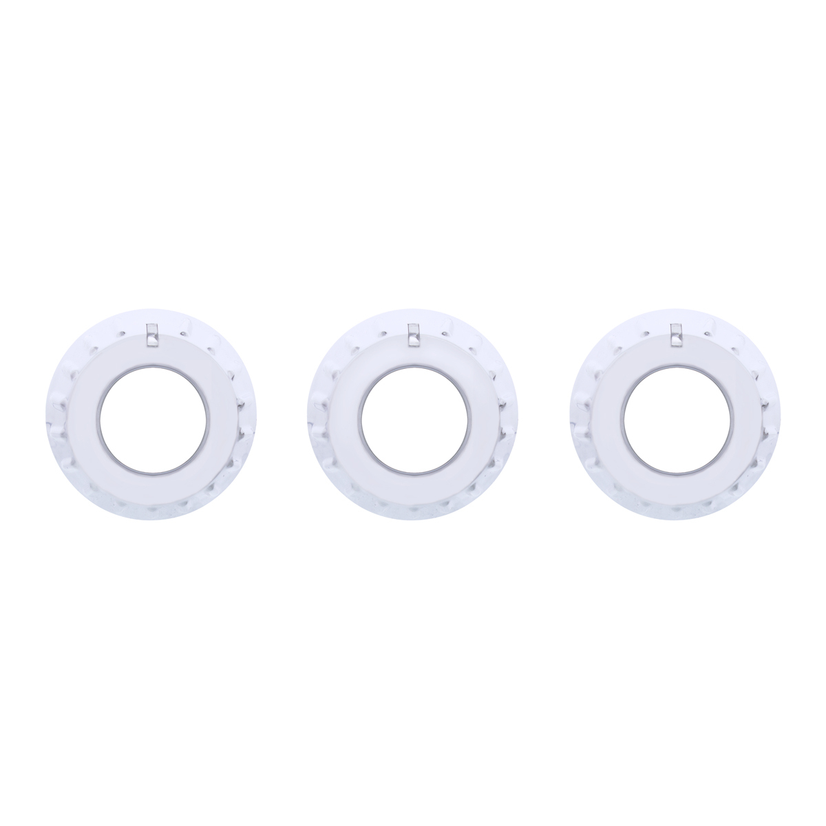 Chrome Outer A/C Control Knob Set For 2006+ Kenworth (Card of 3)