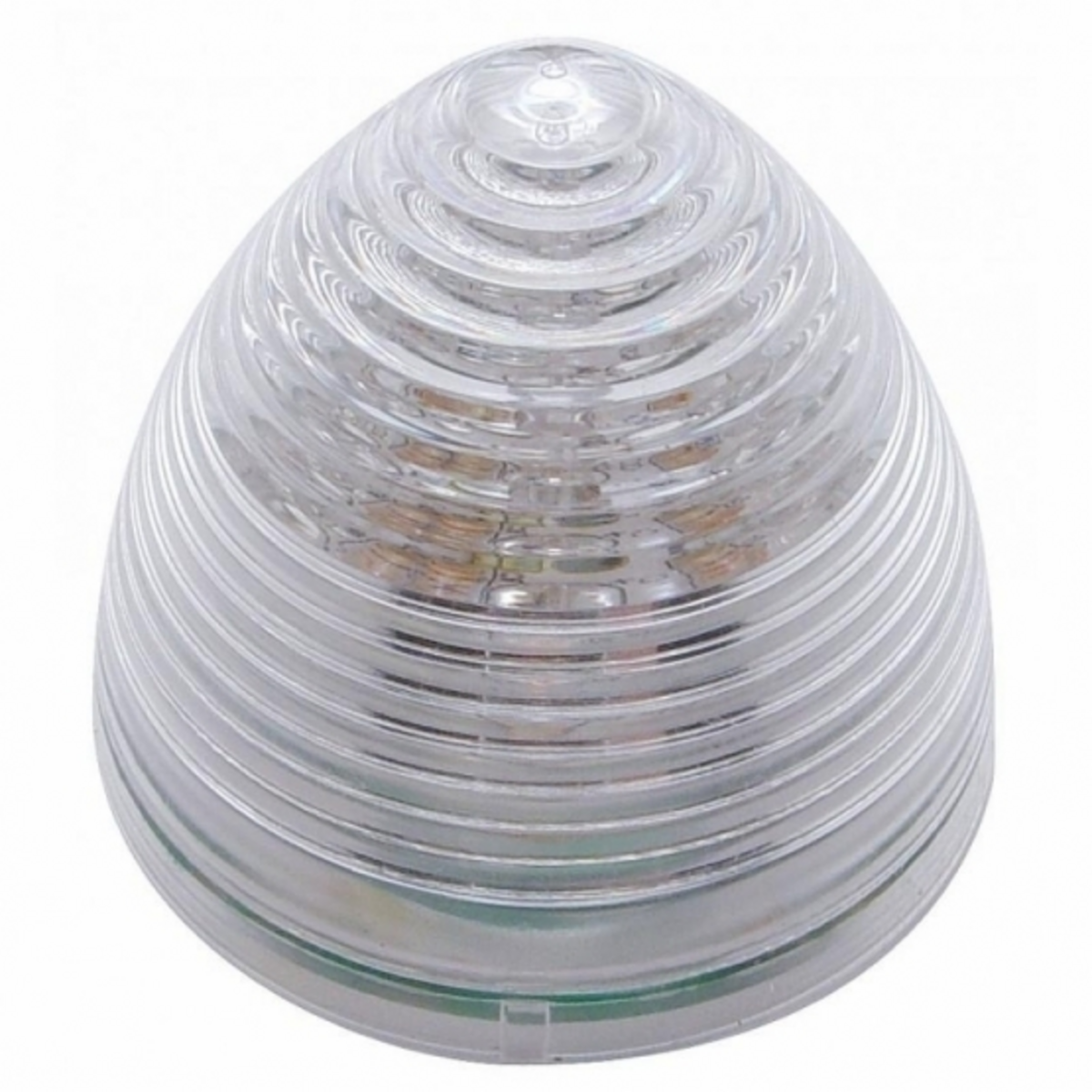 9 LED 2" Round Beehive Light (Clearance/Marker) - Red LED/Clear Lens