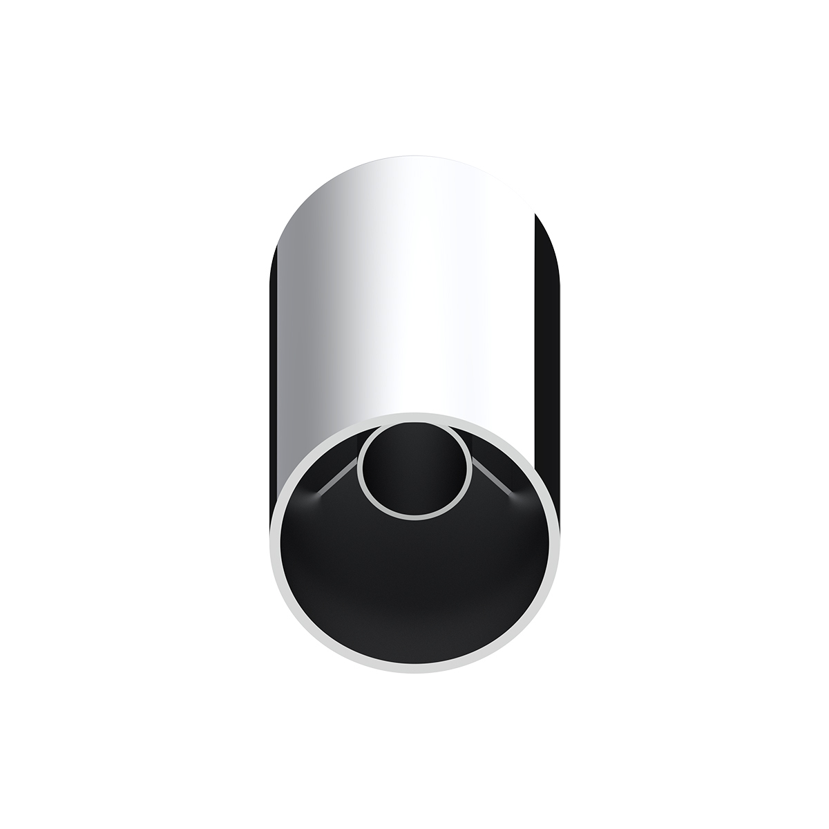 33mm X 4-1/4" Chrome Plastic Tall Cylinder Nut Cover - Thread-On (Bulk)