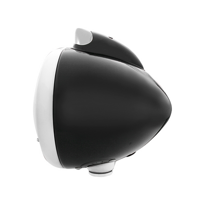 Black Guide 682-C Headlight H4 With White LED & Original Style LED Signal - Clear Lens