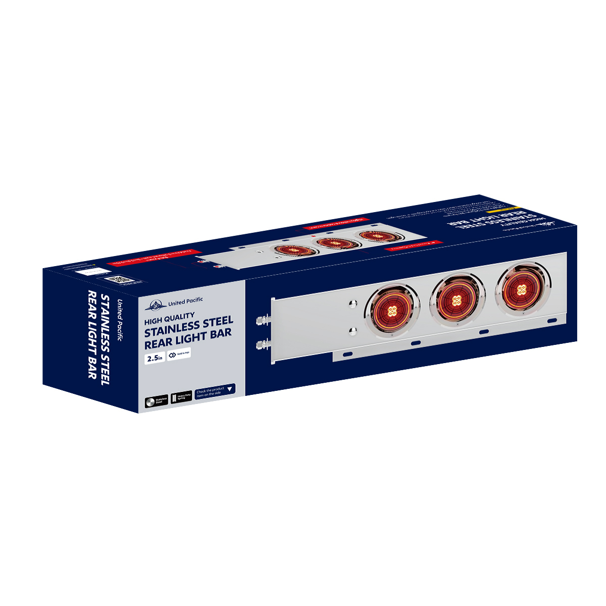 2.5" Bolt Pattern SS Spring Loaded Bar With 6X 4" 13 LED Abyss Lights - Red LED/Red Lens (Pair)