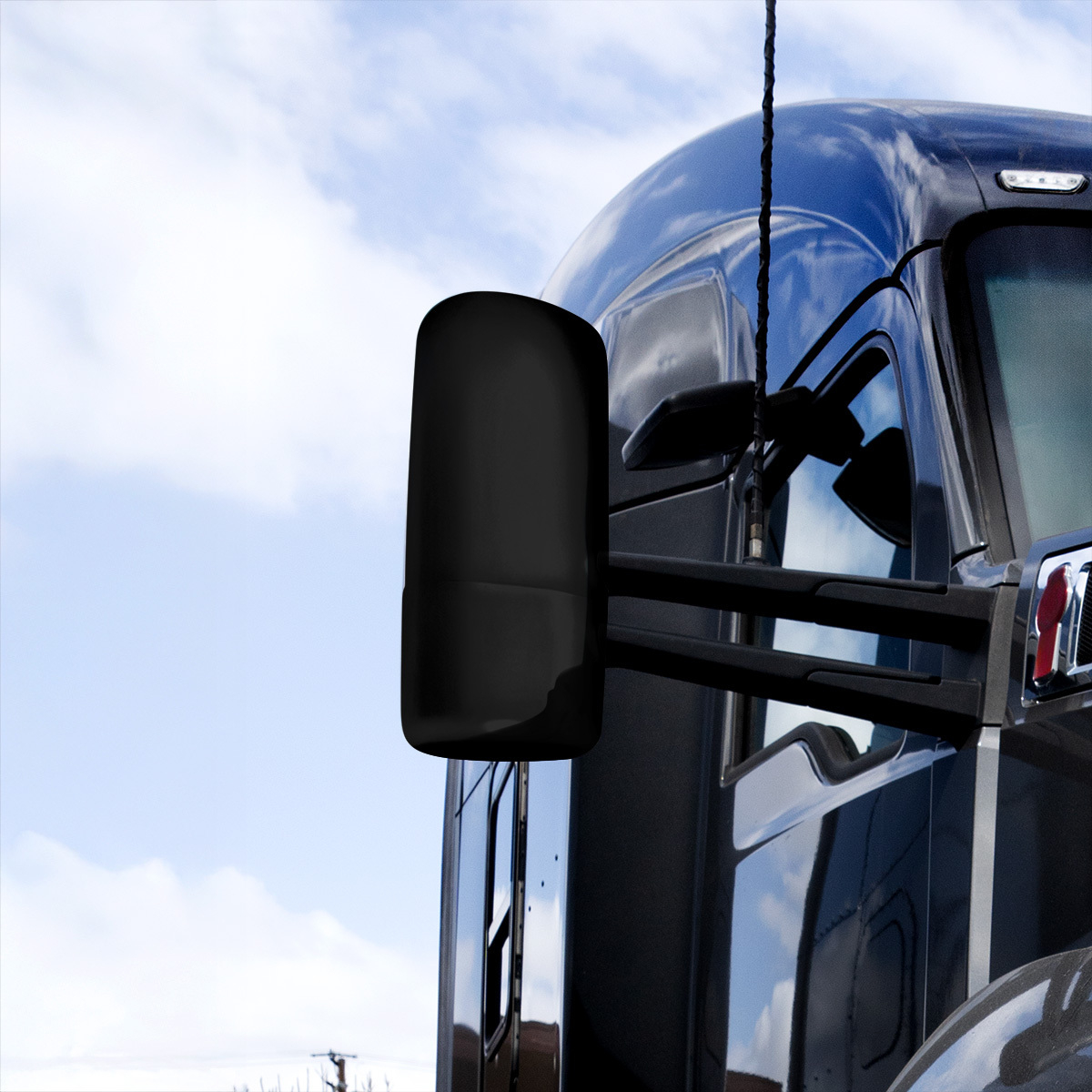 Matte Black Mirror Cover For 2013-2026 Kenworth T680-Driver