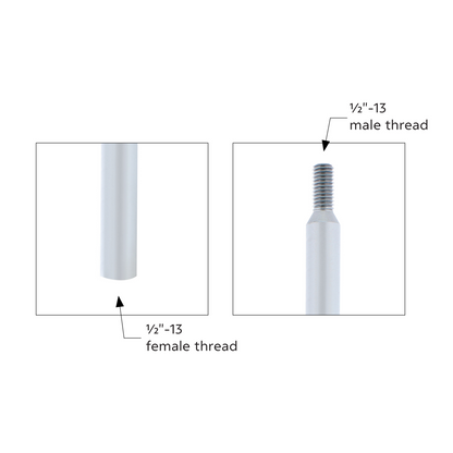 18" Shifter Shaft Extension - Liquid Silver