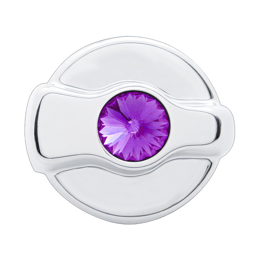 Chrome Plastic A/C Control Knob For 2005 & Older Peterbilt- Purple Crystal