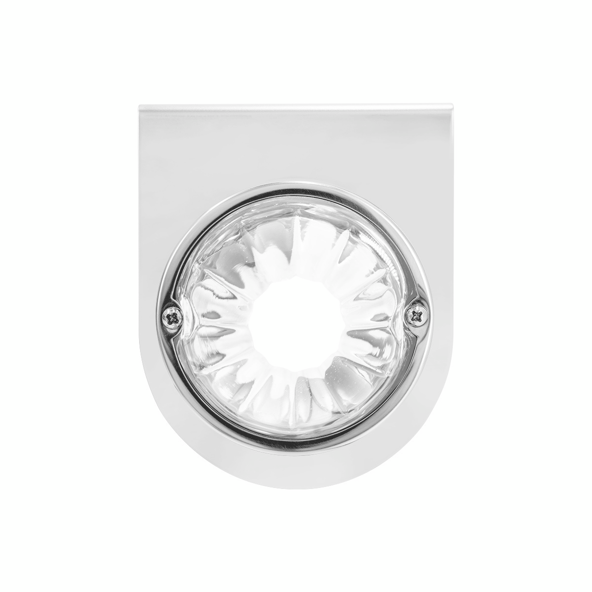 Dual Function Glass Watermelon Light With Stainless Steel Light Bracket Kit With LED Bulb-White LED/Clear Lens