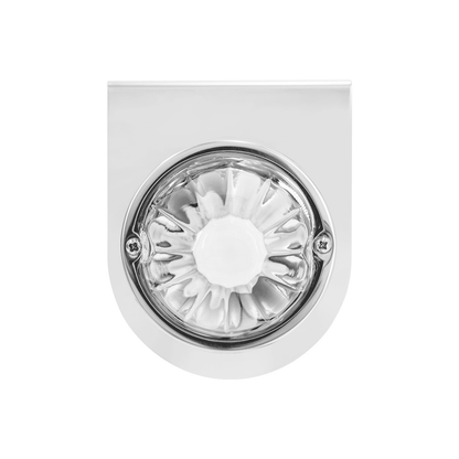 Dual Function Glass Watermelon Light With Stainless Steel Light Bracket Kit With LED Bulb-White LED/Clear Lens