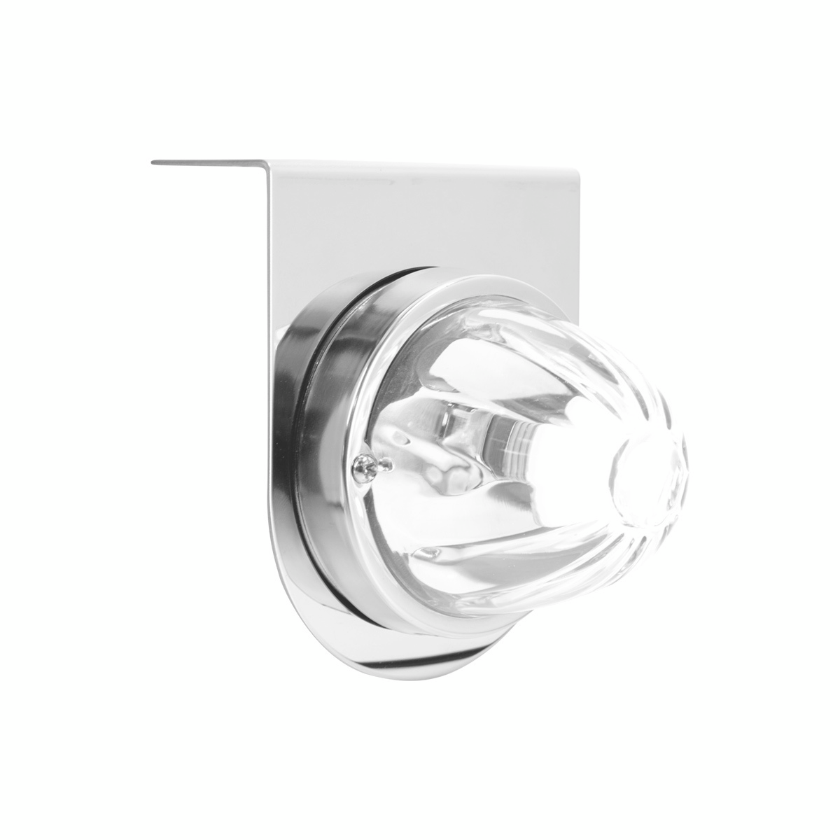 Dual Function Glass Watermelon Light With Stainless Steel Light Bracket Kit With LED Bulb-White LED/Clear Lens