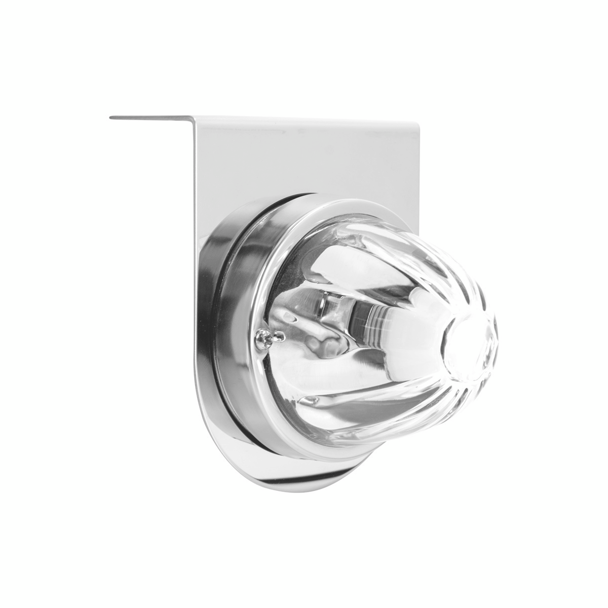 Dual Function Glass Watermelon Light With Stainless Steel Light Bracket Kit With LED Bulb-White LED/Clear Lens