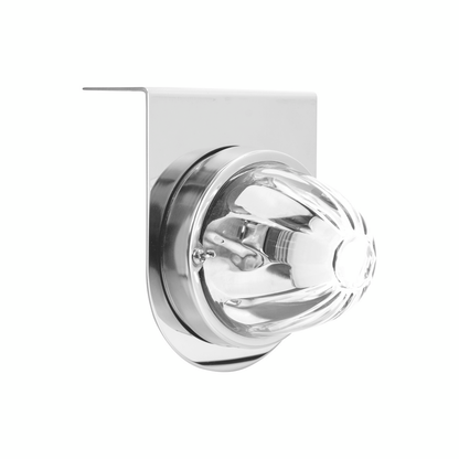 Dual Function Glass Watermelon Light With Stainless Steel Light Bracket Kit With LED Bulb-White LED/Clear Lens