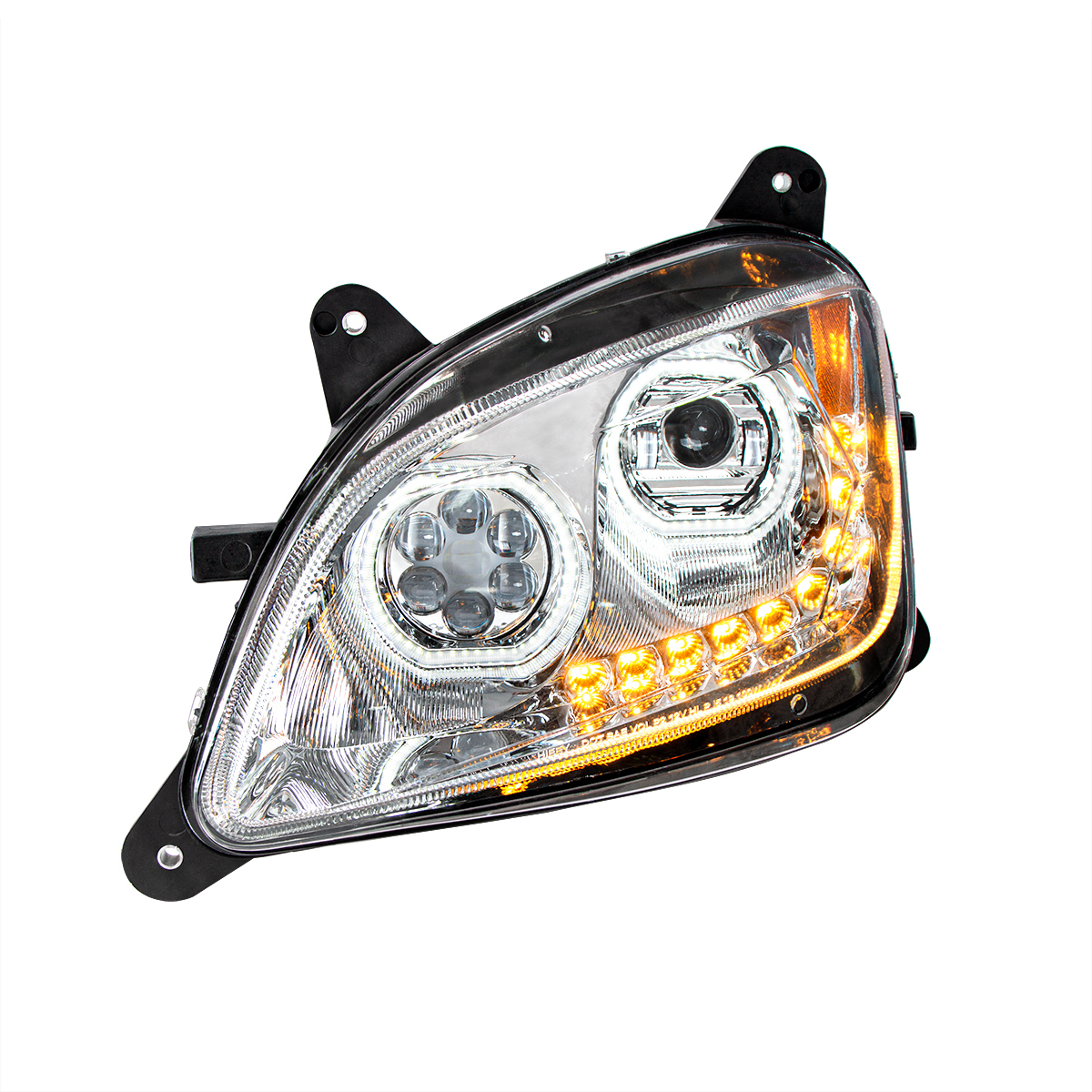 Chrome 10 LED Headlight For Peterbilt 587 (2010-2016) & 579 (2012-2021)- Driver Side
