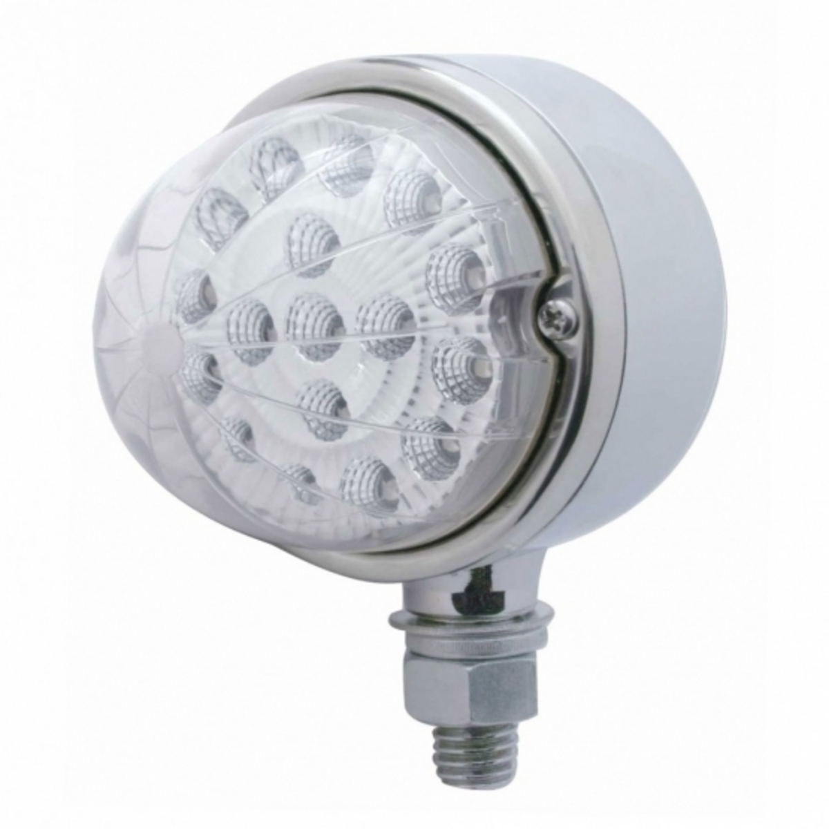 17 LED Dual Function Reflector Single Face Light - Red LED/Clear Lens