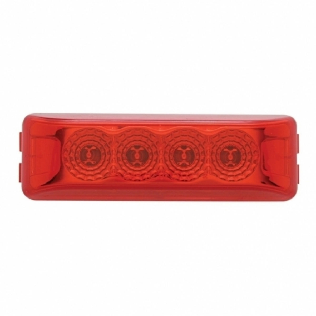 4 LED Reflector Rectangular Light (Clearance/Marker) - Red LED/Red Lens