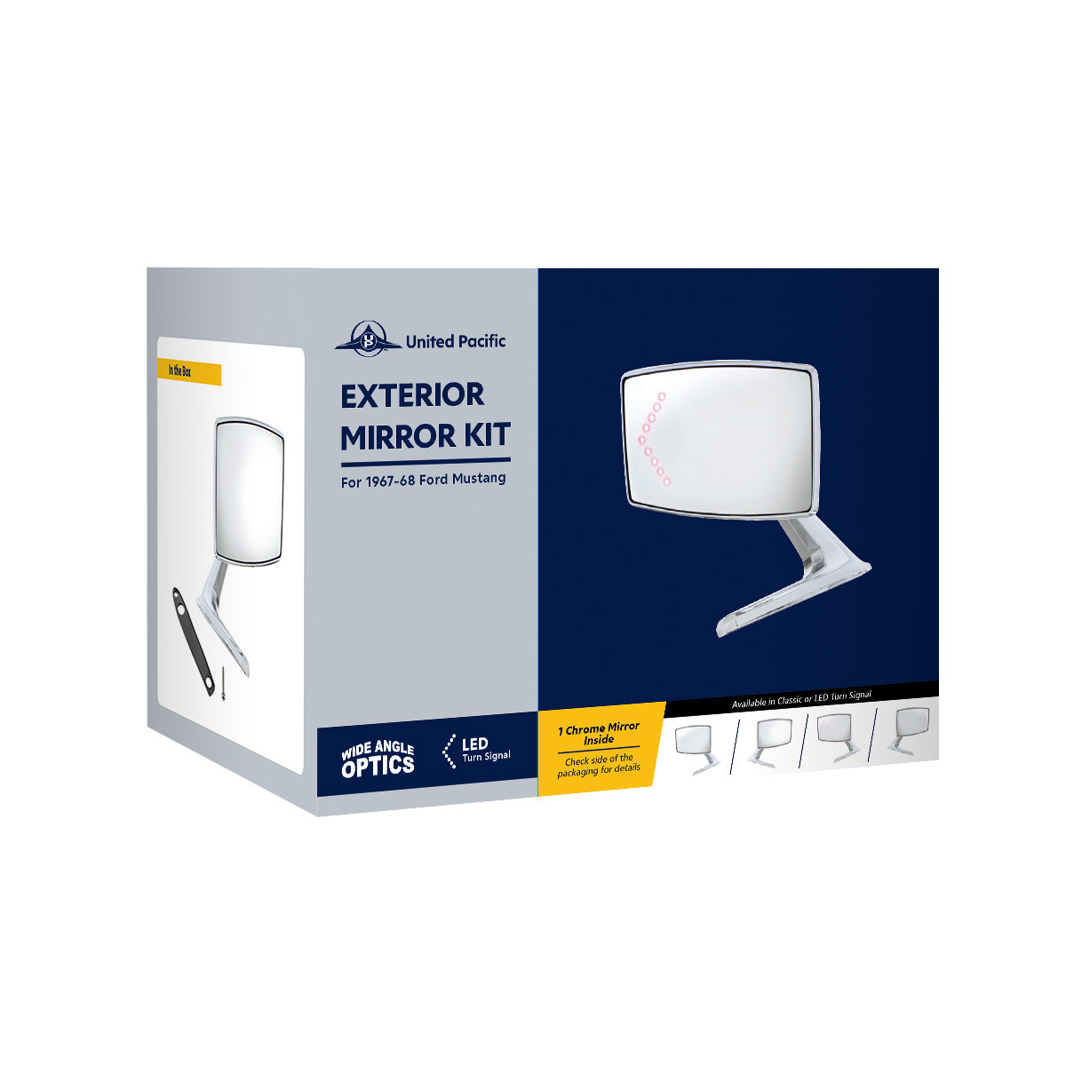 Exterior Mirror With Convex Glass For 1967-68 Ford Mustang - R/H