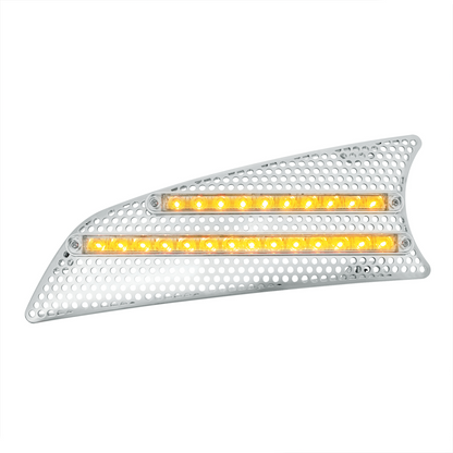 2007+ Kenworth T660 LED Air Intake (Driver) - Amber LED/Clear Lens