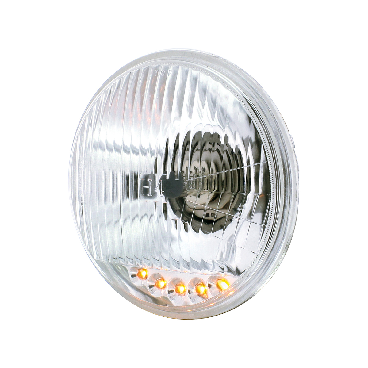 5-3/4" Crystal Halogen Headlight With 5 LED Position Lights