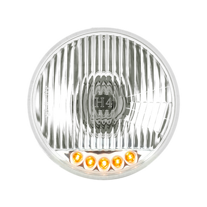 5-3/4" Crystal Halogen Headlight With 5 LED Position Lights
