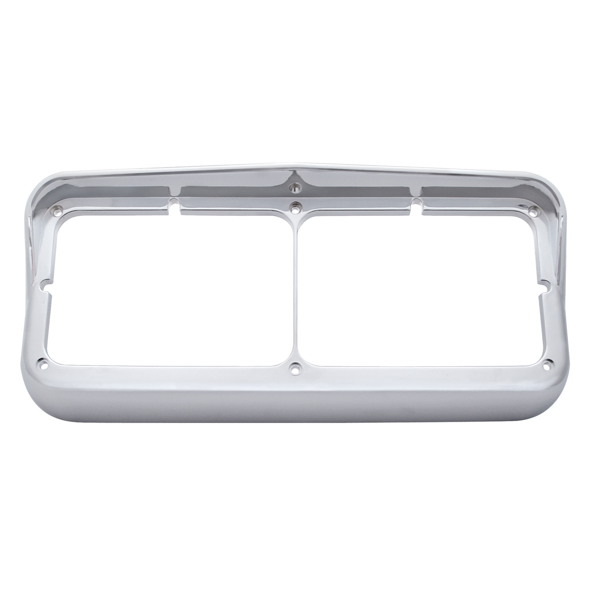 Chrome Plastic Rectangular Dual 4" X 6" Headlight Bezel With Visor (Bulk)