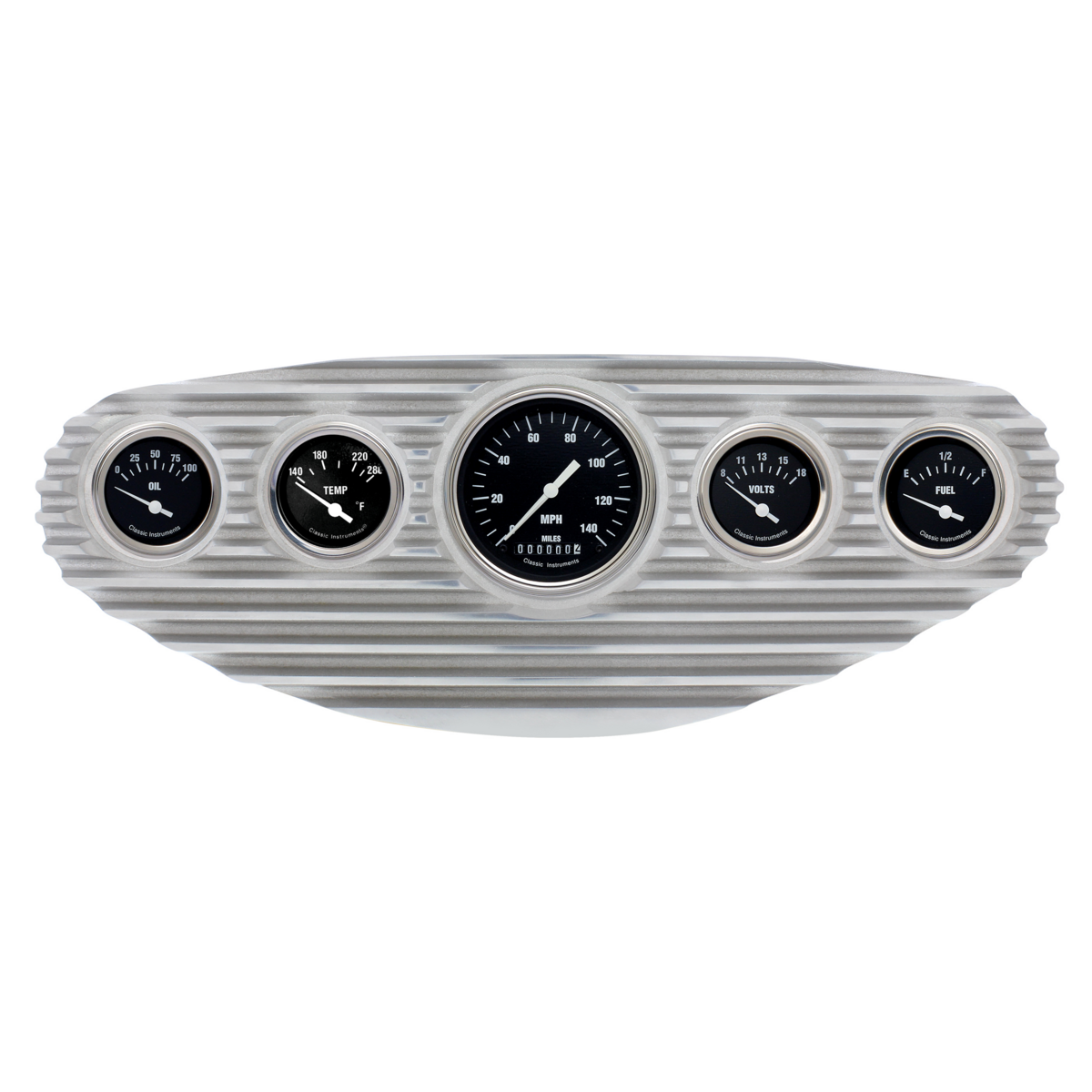 Finned Style Aluminum 5-Gauge Dash Panel