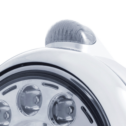 Chrome Guide 682-C Headlight 11 LED Bulb & Dual Mode LED Signal - Clear Lens