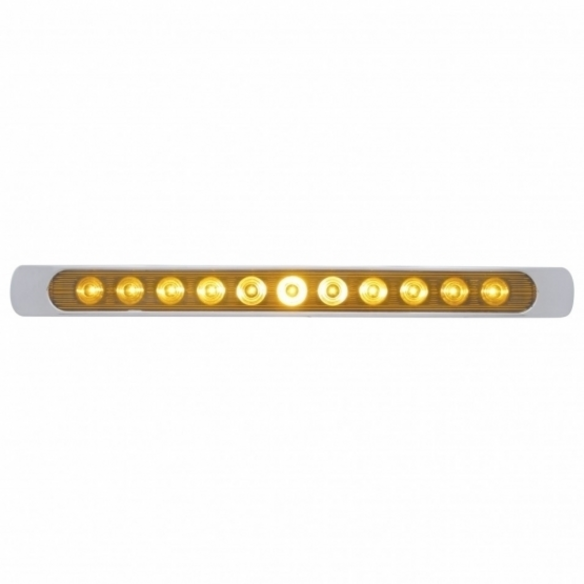 11 LED 17" P/T/C Light Bar With Chrome Bezel - Amber LED/Amber Lens