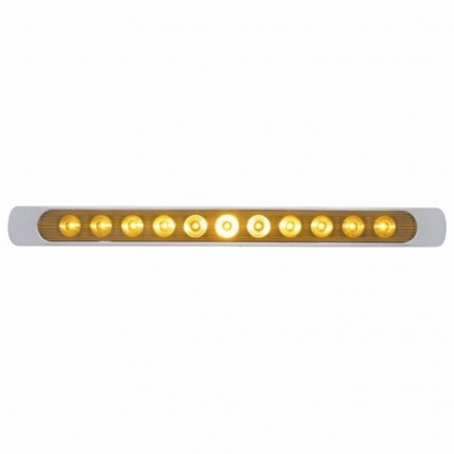 11 LED 17" P/T/C Light Bar With Chrome Bezel - Amber LED/Amber Lens