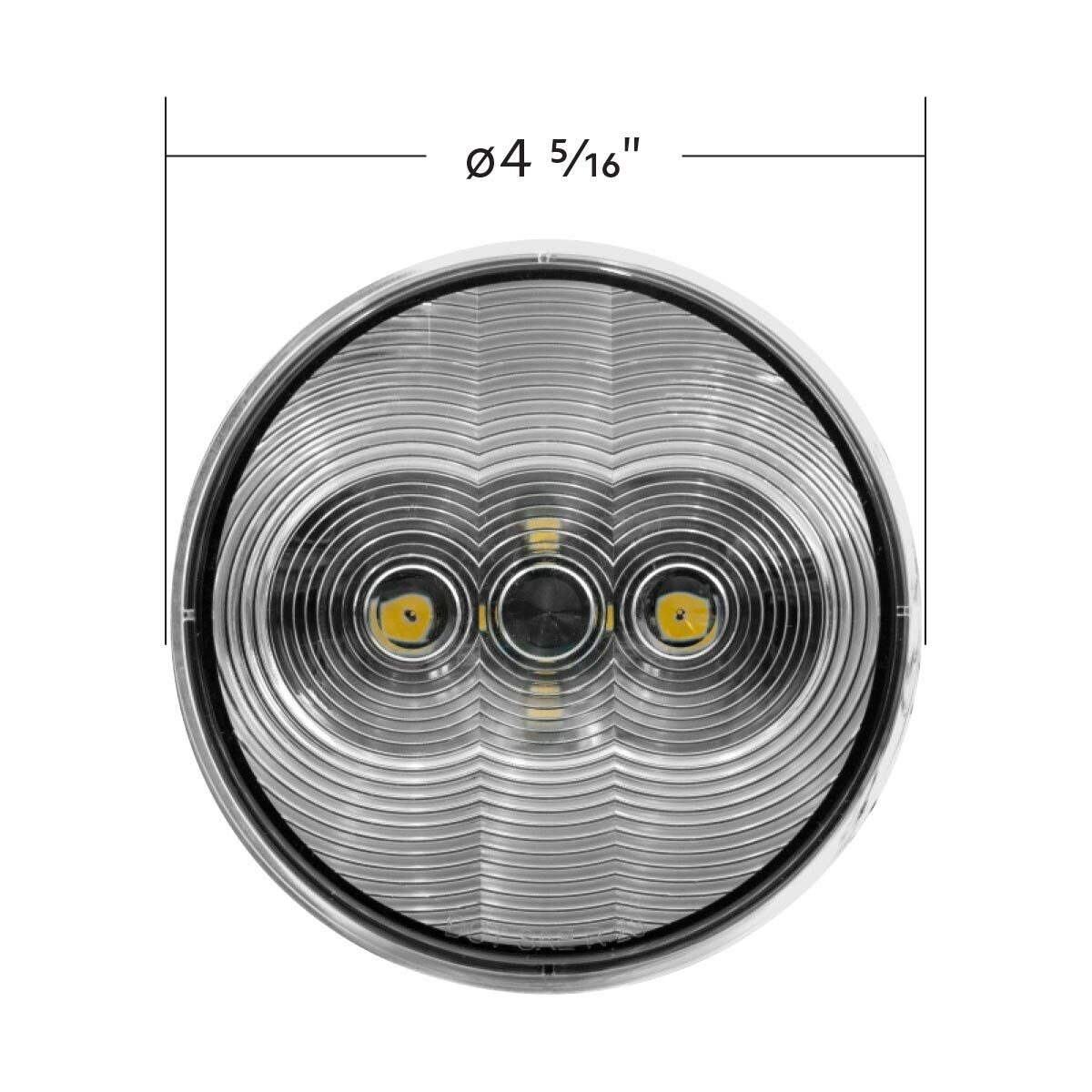 6 LED 4" Round Light (Back-Up)-White LED/Clear Lens