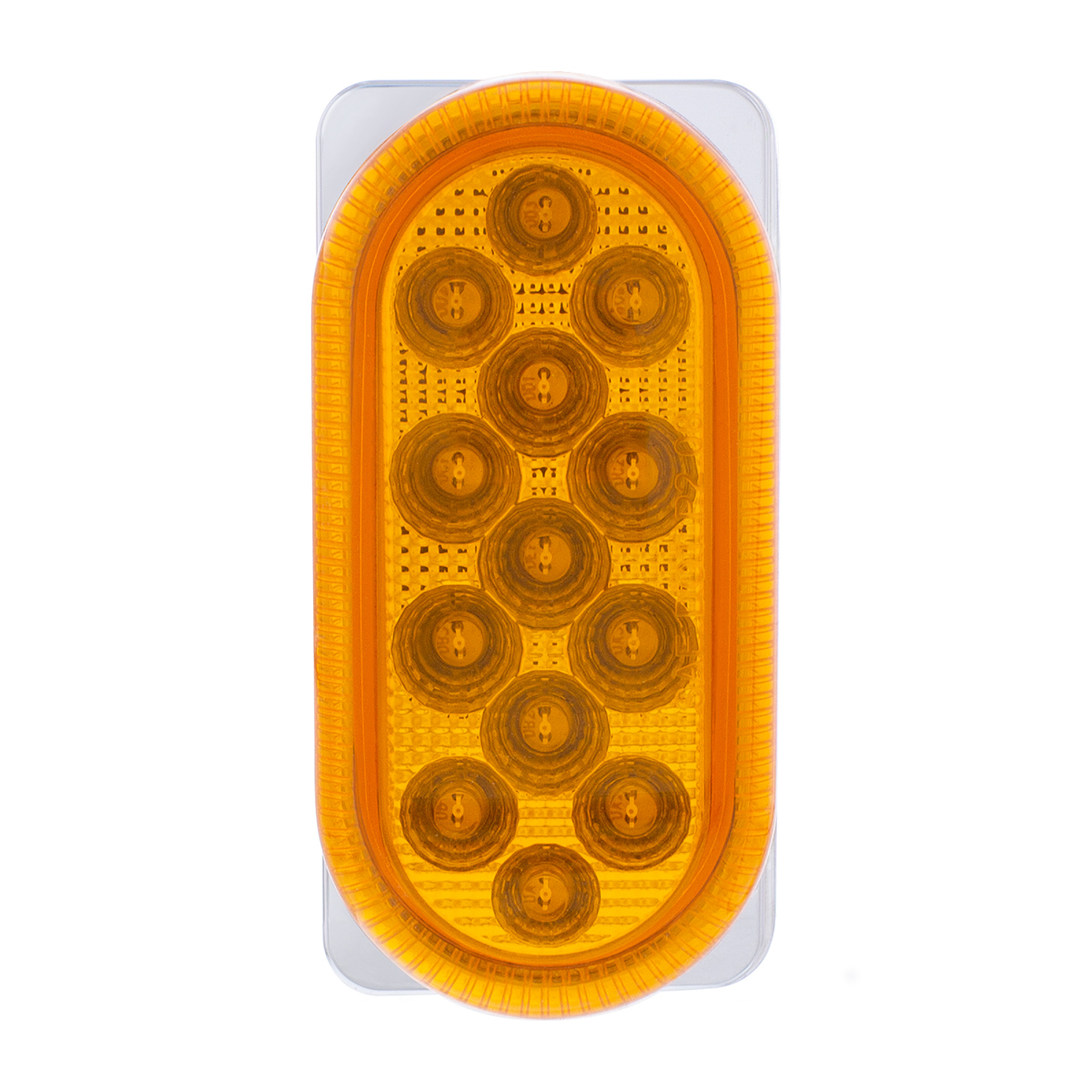 26 LED Dual Function Reflector Double Face Oval Light With SS Bracket - Amber & Red LED/Amber & Red Lens