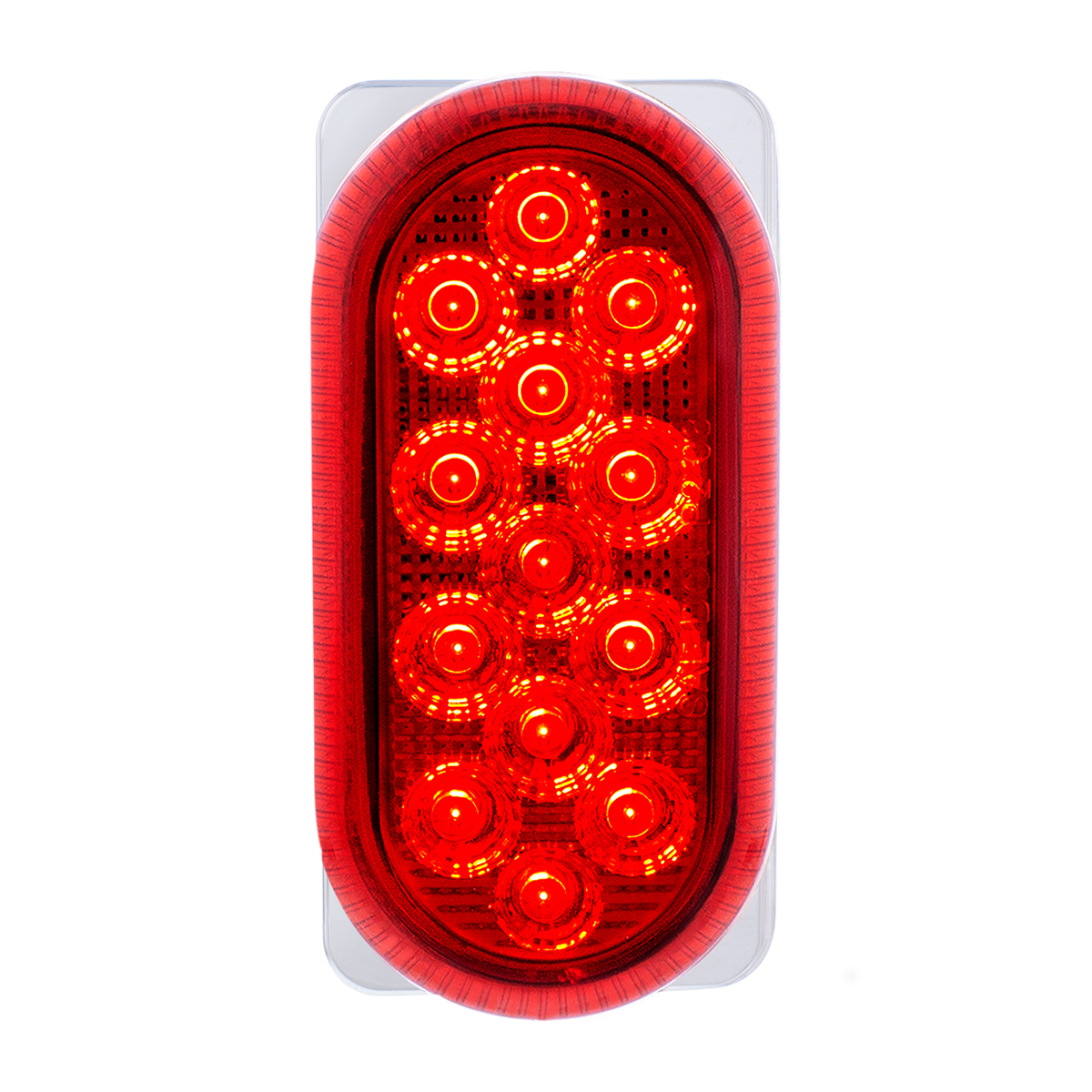 26 LED Dual Function Reflector Double Face Oval Light With SS Bracket - Amber & Red LED/Amber & Red Lens