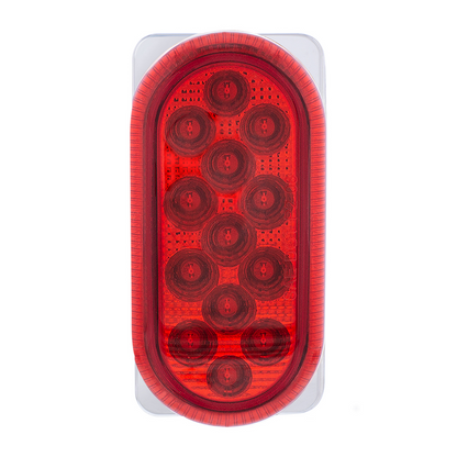 26 LED Dual Function Reflector Double Face Oval Light With SS Bracket - Amber & Red LED/Amber & Red Lens