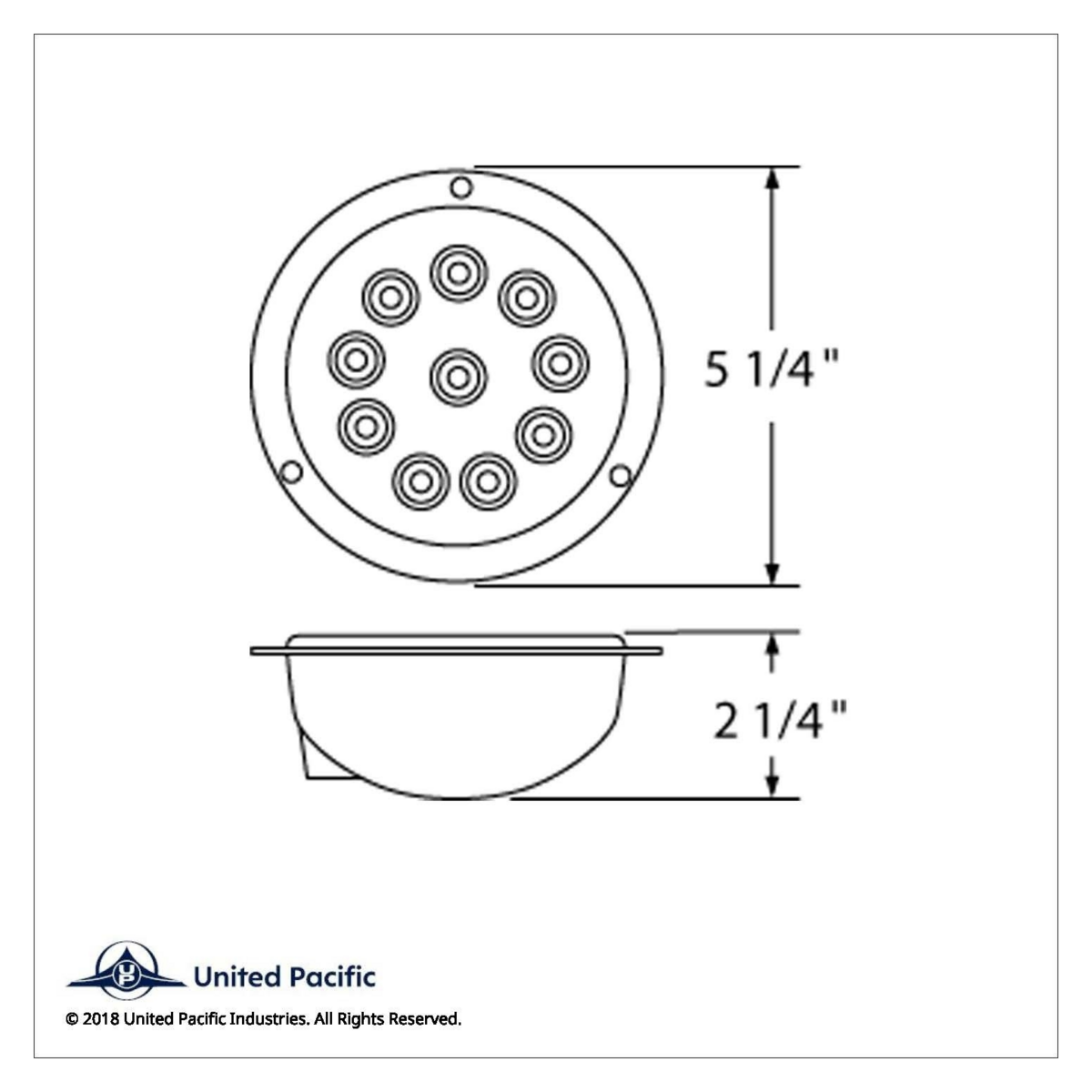 10 LED 4" Round Flange Mount Light (Stop, Turn & Tail) - Red LED/Clear Lens