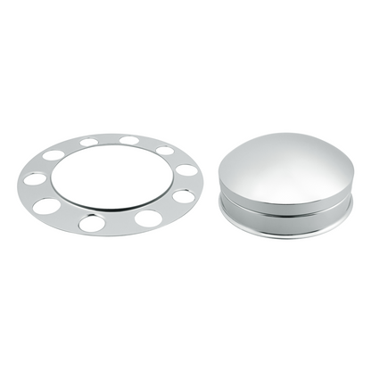 Chrome Dome Front Axle Cover 3PC Kit For Aluminum Wheel
