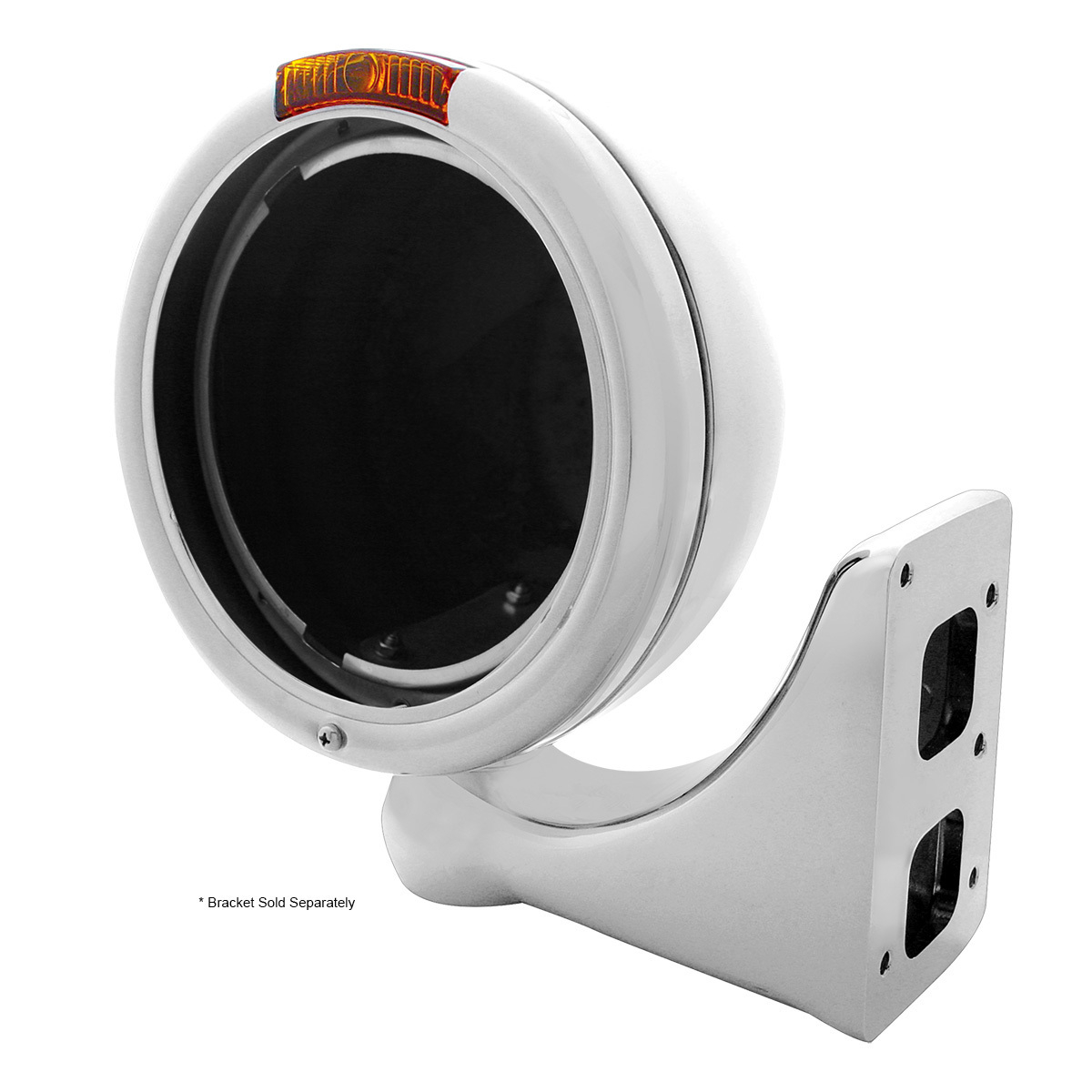 Chrome Classic Headlight Housing With Amber Signal Lens