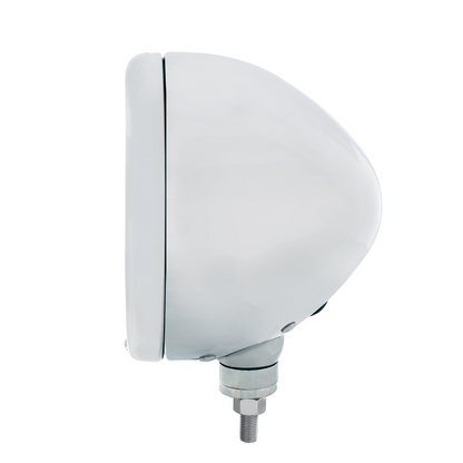 Chrome Classic Headlight Housing With Amber Signal Lens