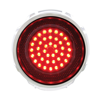 40 LED Tail Light With Stainless Steel Trim For 1965 Chevy Impala, Clear Lens