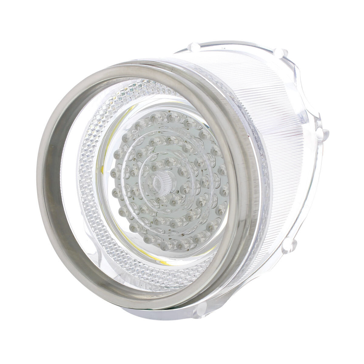 40 LED Tail Light With Stainless Steel Trim For 1965 Chevy Impala, Clear Lens