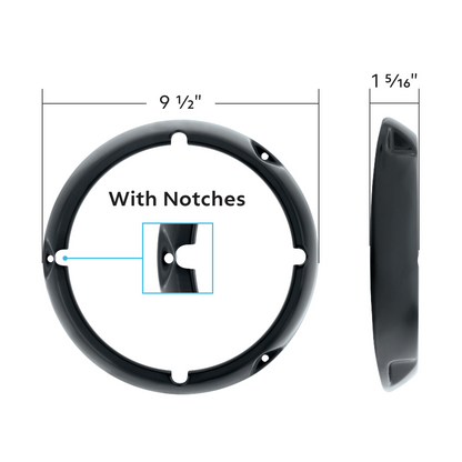 Headlight Bezel With Notches For 1971-1977 Ford Bronco-Black