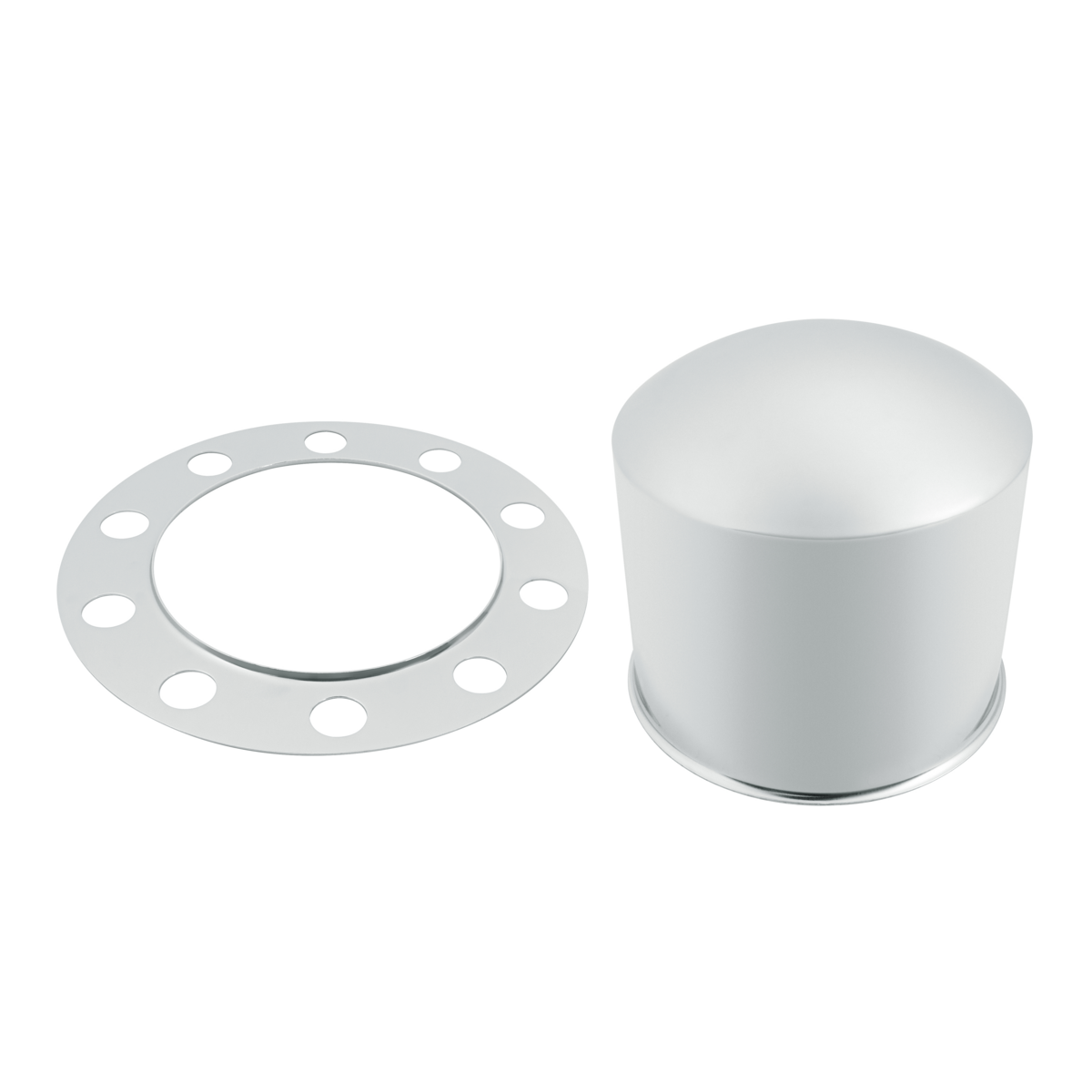 Chrome Dome Rear Axle Cover 2PC Kit For 33mm Nut Cover - Steel/Aluminum Wheel (10 Hole)