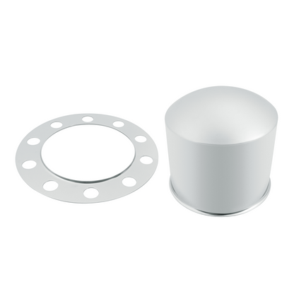 Chrome Dome Rear Axle Cover 2PC Kit For 33mm Nut Cover - Steel/Aluminum Wheel (10 Hole)