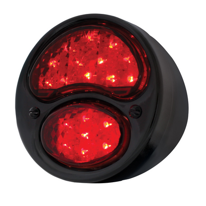 19 LED 12V Tail Light Assembly With Black Housing & Black Rim For 1928-31 Ford Model A - R/H