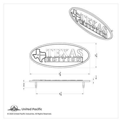 Chrome Die Cast Oval Emblem - "Texas Edition"