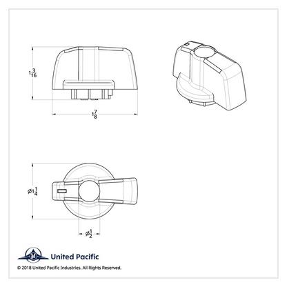 A/C Knob (Newer Model) With Blue Crystal For 2005-2010 Freightliner
