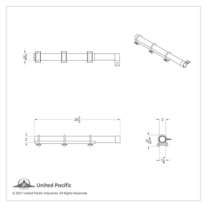 Deluxe Stainless Quarter Fender Bracket - 2" Tube/U-Clamps (Pair)
