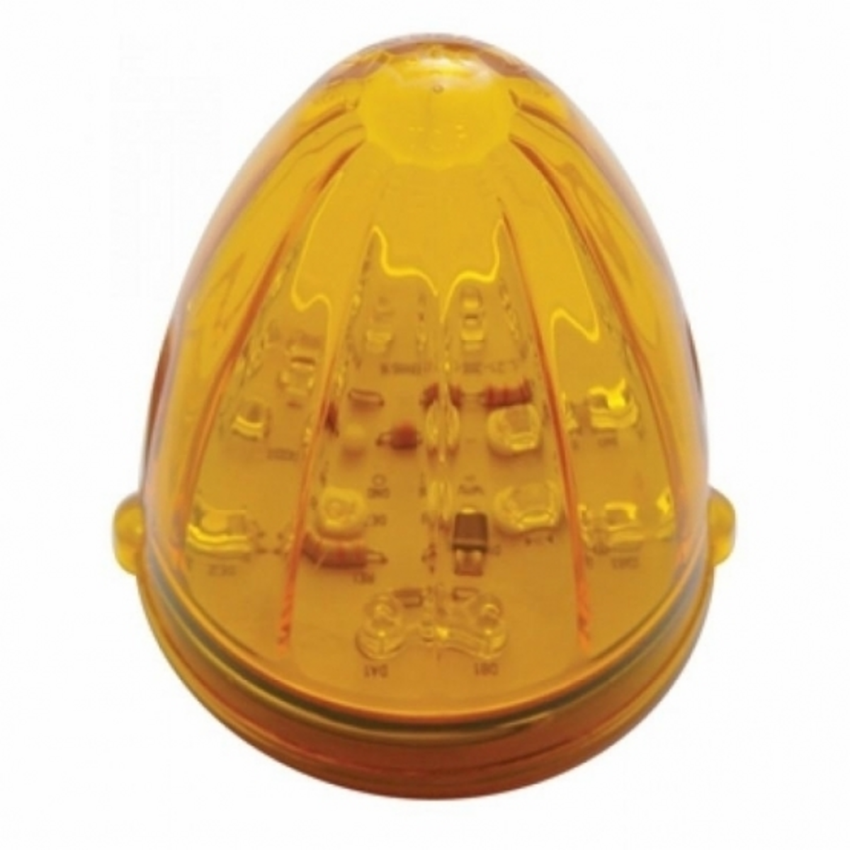 Fog Light Cover With 19 LED Watermelon Light & Visor For 2007-17 KW T660 (Passenger) - Amber LED/ Amber Lens