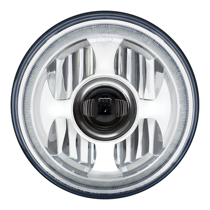 ULTRALIT - High Power LED 7" Projection Headlight With Dual Color LED Position Halo Ring