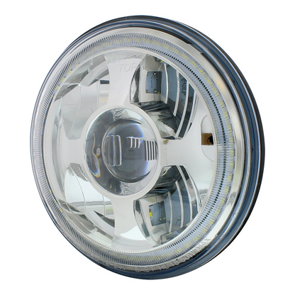ULTRALIT - High Power LED 7" Projection Headlight With Dual Color LED Position Halo Ring