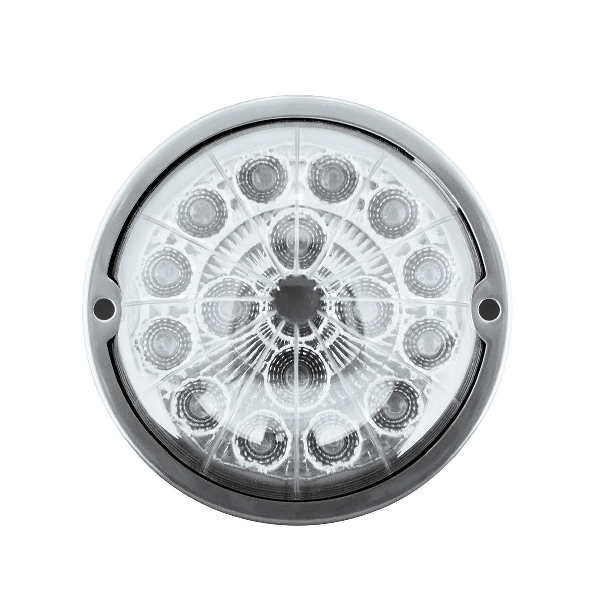 17 LED Watermelon Dual Function Double Fury Light Flush Mount Kit With Low Profile SS Bezel-Red & Blue LED