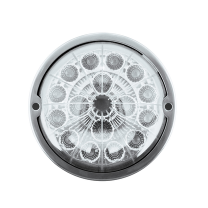 17 LED Watermelon Dual Function Double Fury Light Flush Mount Kit With Low Profile SS Bezel-Red & Blue LED